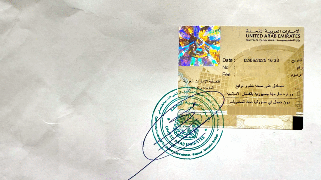 UAE EMBASSY ATTESTATION